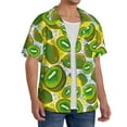thumbnail image 2 of Pofeuu Watercolor Kiwi Fruits Summer Print Mens Casual Short Sleeve Shirts Beach Summer Spread Collar Pocket Tops Men's Casual Short-sleeved Shirt-Medium, 2 of 5