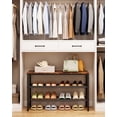 thumbnail image 5 of Kitsure 3-Tier Metal Shoe Rack with Wooden Top, Sturdy Shoe Organizer for Entryway, Bedroom, Closet, 29.0" x 11.4" x 18.4", Rustic Brown, 5 of 9