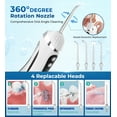 thumbnail image 2 of Bokyan Water Flosser for Teeth, cordless 200 ML Portable Electric Flossing Cleaner Rechargeable, Dental Hygiene, White, 2 of 10
