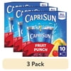 (3 pack) Capri Sun Flavored with Other Natural Flavor Juice Drink Blend, 10 Pouches, for School Lunches and On-the-Go Hydration, Fruit Punch, All Natural Ingredients, 6 fl oz