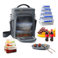 thumbnail image 4 of Bolsa De Almuerzo Bloosom  Térmica Gran Capacidad, Lonchera De Hombro Gris, 4 of 4