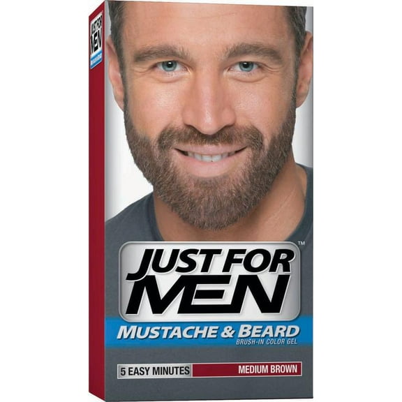 Just For Men Brush-In Color Mustache & Beard Kit, Medium Brown (Pack of 8)