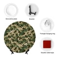 thumbnail image 4 of Wukai Camouflag Print Decorative Plate for Display,Bone China Decorative Plate, Ceramic Dinner Plate with Stand, Vertical Ceramic Plate-7in, 4 of 6