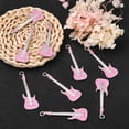 thumbnail image 4 of 10pc Alloy Enamel Big Pendants Lead Free and Cadmium Free Guitar Platinum Pink about 62mm long 18.5mm wide 2mm thick hole: 3mm, 4 of 5