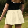 thumbnail image 3 of Women's Low Waist Micro Mini Skorts Skirts with Built-in Shorts Casual Elastic Waist Solid Bodycon Mini Skirt Streetwear, 3 of 6