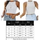 thumbnail image 2 of Parte Superior De La Cosecha Top corto para mujer Estilo casual Cami Top corto Slim Fit Traje diario (Blanco XL) Cgtredaw para Mujer Blanco T L, 2 of 6