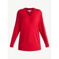 thumbnail image 5 of Time and Tru Women's Ribbed Panel V-Neck Sweater with Long Sleeves, Midweight, Sizes XS-XXXL, 5 of 5