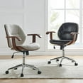thumbnail image 3 of New Pacific Direct Samuel 21" PU Leather Bamboo Office Chair w/ Armrest in Black, 3 of 10