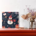 thumbnail image 3 of WOBOGO Illustration Of Christmas Snowman and Trees Wall Clock 7.78 Inch Battery Operated Silent Unit Square Rustic Vintage Style for Home Bedroom Office Gold Pointer, 3 of 8