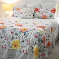 thumbnail image 2 of James Home Lillie Floral Multi-Color Luxe Microfiber Quilt Set Full/Queen Quilt and 2 Shams, 2 of 4
