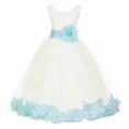 thumbnail image 2 of Ekidsbridal Wedding Pageant Rose Petals Ivory Tulle Flower Girl Dress Junior Bridesmaid Summer Easter Communion 302T 12, 2 of 3