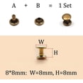 thumbnail image 4 of ZOUSSIQI 100 Ensembles 8mm x 8mm Rivets Ronds Doubles Rivets Rapides Boutons Clous Punk Réparation de Pointes Décoration Artisanale (8mm x 8mm, bronze) CA919-47141, 4 of 8