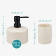 thumbnail image 4 of Navaris Ceramic Bathroom Accessories Set (3 Pieces) - Includes Soap Dispenser, Toothbrush Holder, Soap Dish - Modern Bath Accessory Holders - Sand, 4 of 6