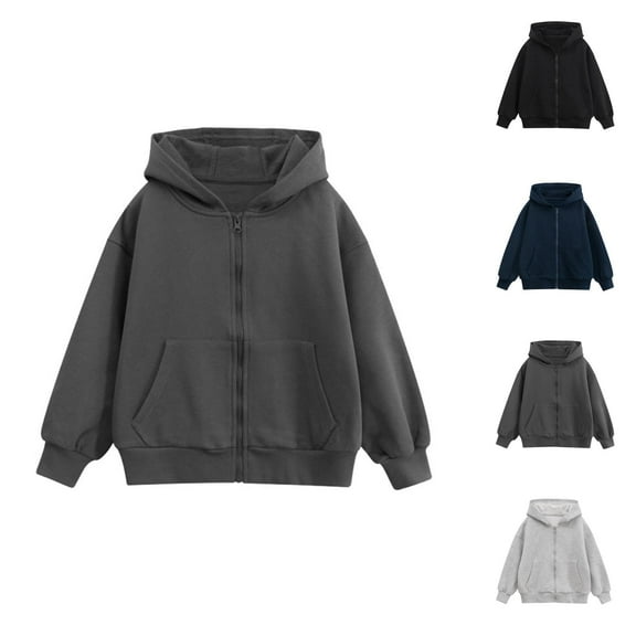 Kids Coat Girls' Outerwear Jackets & Coats Girls Hooded Zip Up Jacket Lightweight Outerwear Casual Pullover Coat For Teens Youth Autumn Winter Fashion