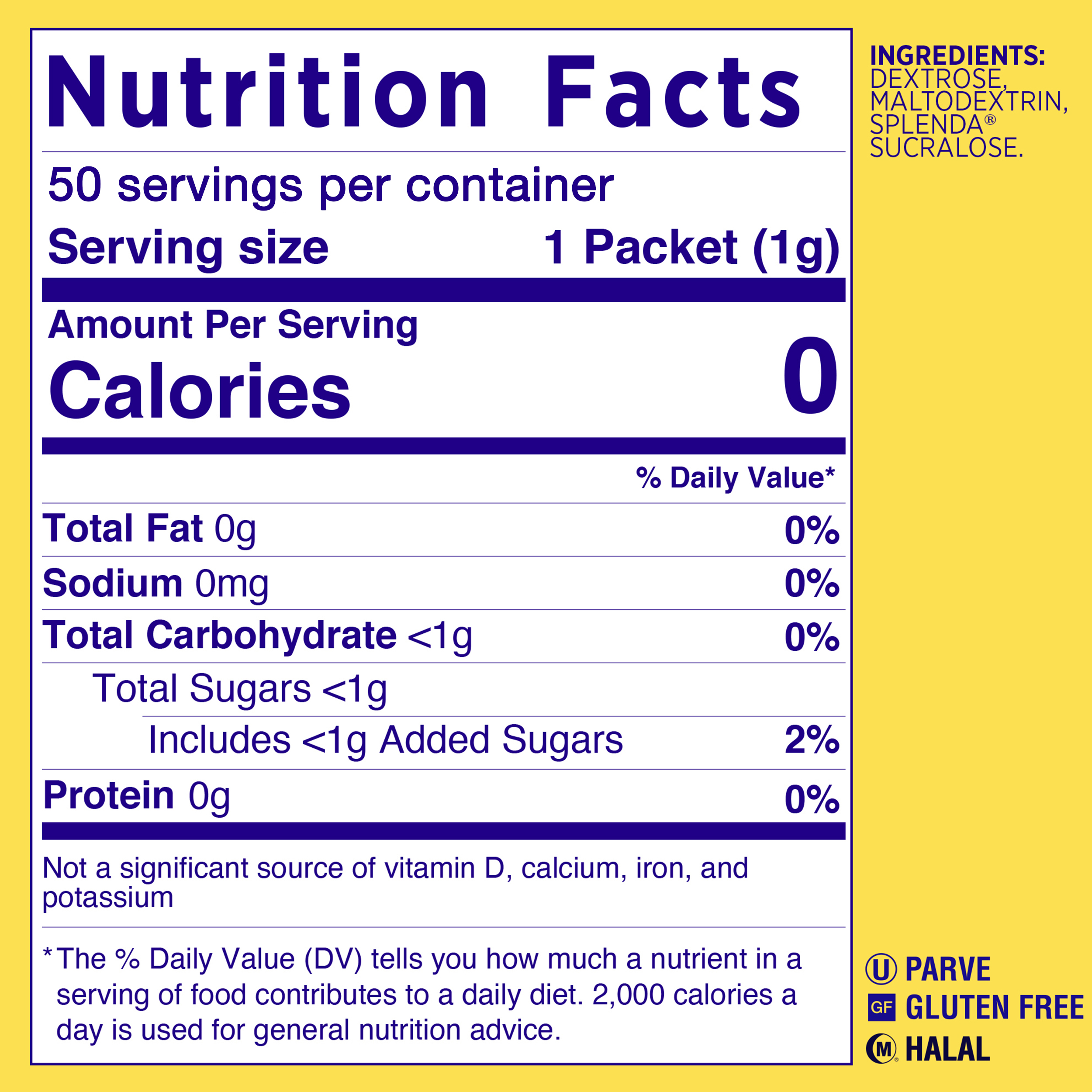 Splenda Zero Calorie Sweetener Packets - 50 Count - image 3 of 12
