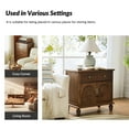 thumbnail image 5 of Tina's Home 27" Tall Traditional Storage Wood End Table with Charging Station & Adjustable Shelf, Side Table for Apartment and Living Room Walnut, 5 of 7
