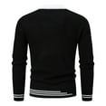 thumbnail image 4 of WAENQINLA Men's Color Block Crewneck Sweaters Baggy Ribbed Knitted Pullover Jumpers Casual Textured Sweater Tops Black XXXL, 4 of 8