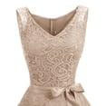 thumbnail image 5 of Market In The Box Women Floral Lace V Neck Sleeveless Bridemaid Party Dress, 5 of 7