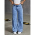 thumbnail image 3 of ZANKLEY Women Bowknot Embroidery Y2k Jeans Straight Leg Boyfriend Denim Pants, 3 of 12