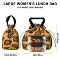 thumbnail image 5 of Yellow and Brown Of Leopard Print Drawstring Lunch Bag Women - Drawstring Lunch Bag Insulated for Work Office - Stain-Resistant Large Lunchbags for Women with Multi-Pockets, 5 of 6