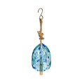 thumbnail image 1 of Campana De Viento De Cristal De Arte Colorido Evergreen | Azul Claro| Golpeador De Madera Maciza | Tono Profundo Natural | 8 Pulgadas De Alto | Hermoso Regalo Para Patio, Jardín, Decoración Del Hogar, 1 of 1