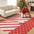 thumbnail image 2 of Red White Diagonal Stripe Washable Area Rug 5 x 7 ft Minimalist Christmas Polka‑Dot Soft Non‑Slip Rugs Stain Repellent Indoor Mats for Living‑Room, Formal Dining Room, Recreation Room, 2 of 9