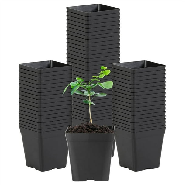Macetas Cuadradas para Plántulas las Macetas de Plástico Flexible Son para Plantas y Suculentas en Macetas Cuadradas (100PCS)
