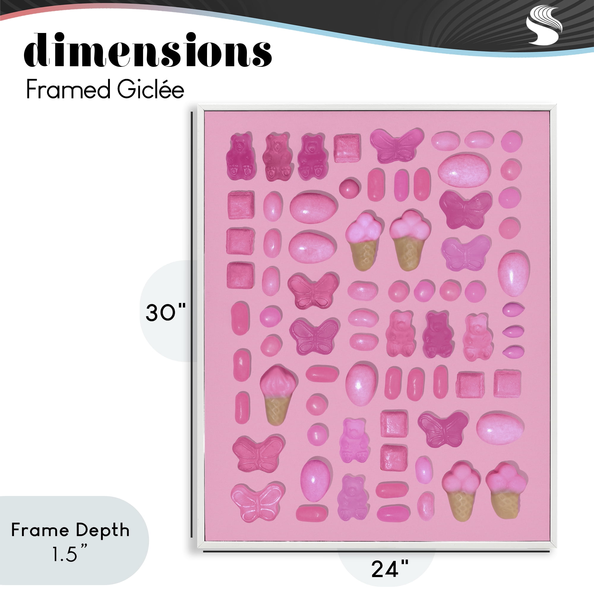 Stupell Industries Pink Toned Candies White Framed Giclee Art, design by LISH Creative