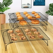 Cake Cooling Racks, 3 Stackable Baking Rack, Non-Stick Stainless Steel, 40 x 25 cm, Suitable for Biscuits and Cake Cooling (Large) - image 5 of 5