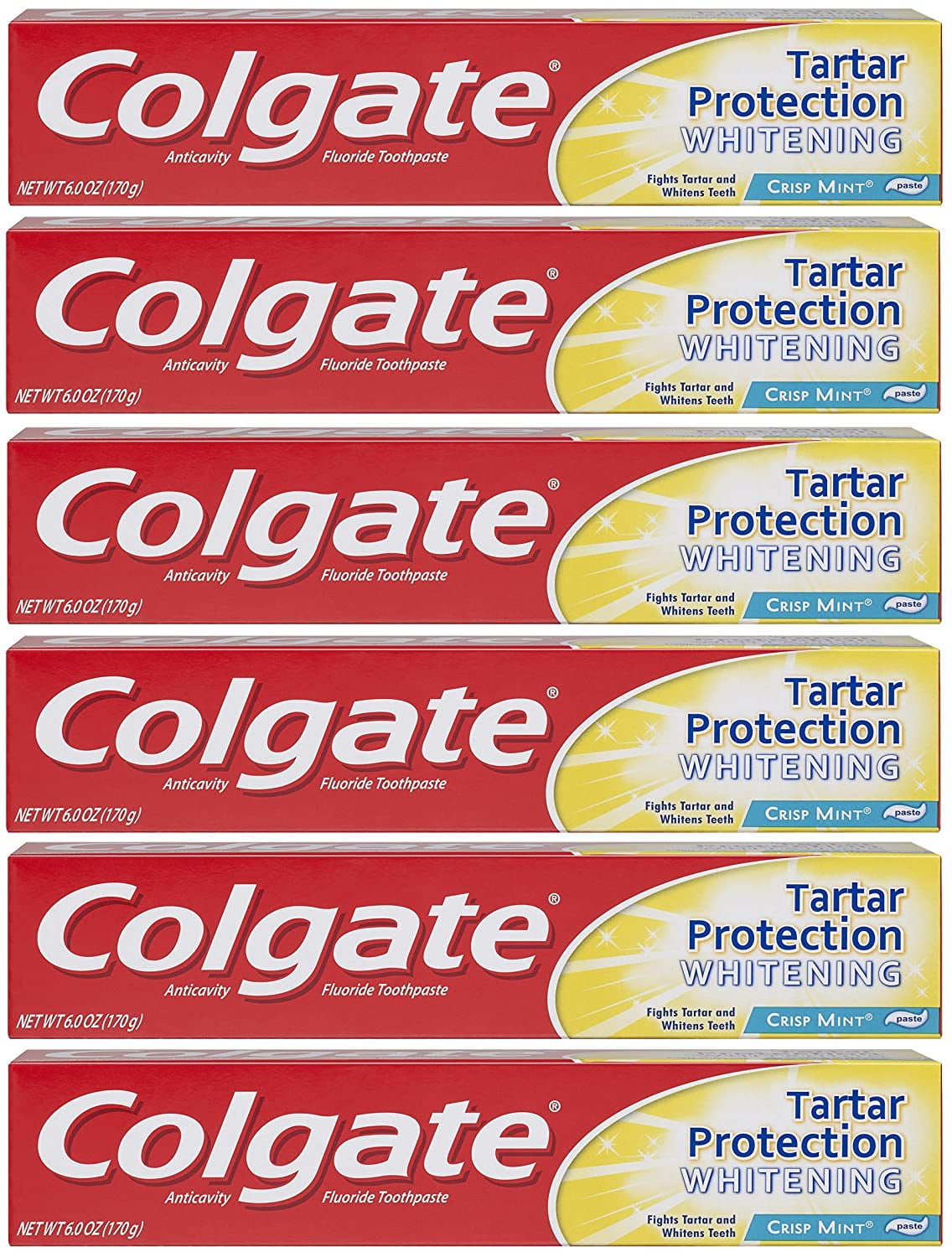 Colgate Tartar Control Whitening Toothpaste, 2.5 Ounce, 6 pack