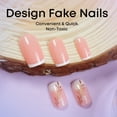 thumbnail image 4 of 24 Pcs Glossy Press On Nails French Tips False Nails Wheat Full Covers Stick On Nails Short Square Acrylic Nails, 4 of 6