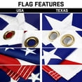 thumbnail image 3 of G128 Combo Pack: 25 Ft Telescoping Aluminum Flagpole (Silver) & American and Texas Flags 3x5 Ft, Both ToughWeave Series Embroidered Polyester | Pole with Flags Included, 3 of 9