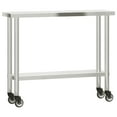 thumbnail image 2 of vidaXL Kitchen Work Table with Overshelf 110x30x120 cm Stainless Steel, 2 of 5