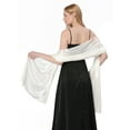 thumbnail image 5 of Hanerdun Womens Satin Shawl Wraps Wedding Party Scarf Soft Scarves for Bridal Evening Dresses Beige, 5 of 5