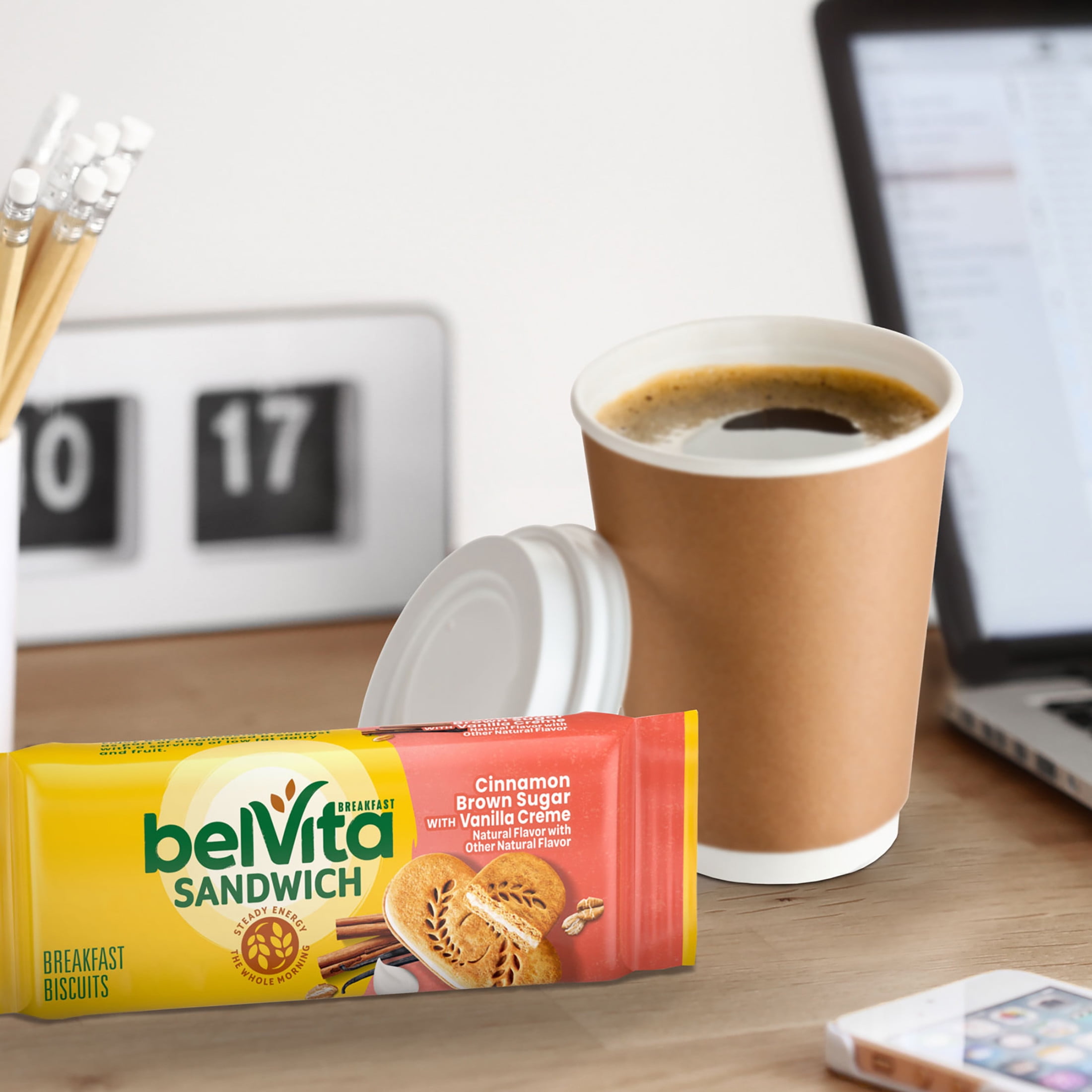 belVita Breakfast Bar Biscuit Sandwiches Cinnamon Brown Sugar with Vanilla Creme, 5 Packs