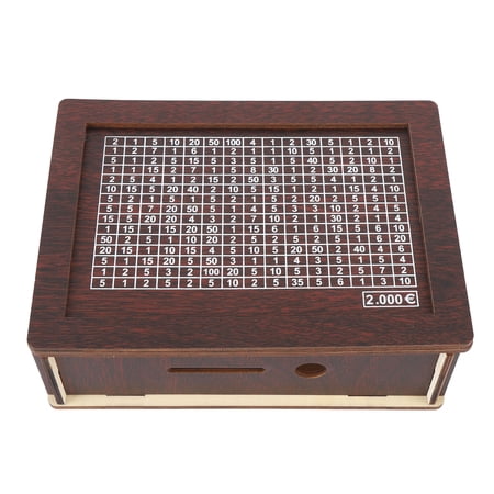 Riousery Wooden Money Box with Counter, Creative Fine Craftsmanship Cash and Coin Saving Bank, Adult and Kids Financial Goal Tracker, 8.66 x 5.91 in / 22 x 15 cm