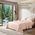 thumbnail image 5 of WVG Bamboo Sheet Set King Size, Soft Cooling Bedding Set with Embossed Stripe Design, Deep Pocket Fitted Sheet, Breathable & Smooth Bed Sheets for Hot Sleepers, 5 of 9