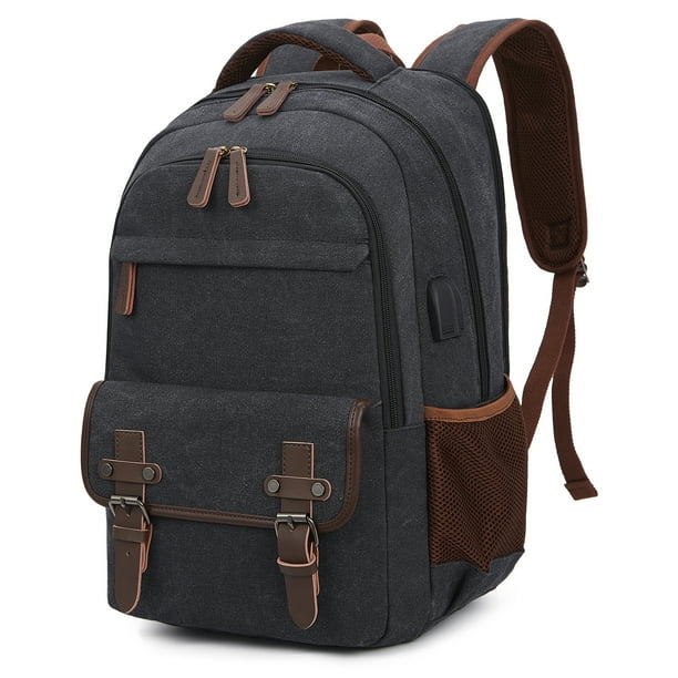 Mochila de lona para portátil de viaje para hombres y mujeres, mochila de trabajo de negocios, bolsa de computadora universitaria para computadora portátil de 15.6 pulgadas, bolsa de