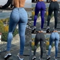 thumbnail image 2 of 2023 New Stretch Skinny Denim Women's Jeans Mid Waist Pants Blue Retro Washed Elastic Slim Pencil Trousers, 2 of 10