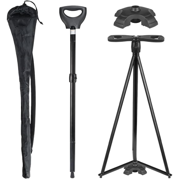 Folding Walking Cane with Seat, 2-in-1 Lightweight Aluminum Cane Stool for Seniors & Adults, Portable with Carry Bag, Anti-Slip for Travel & Hiking