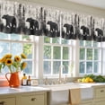 thumbnail image 4 of 2 Pack Brown Bear Forest Silhouette Valance for Window Vintage Animal Trees Kitchen Valance Rod Pocket Short Curtain Topper Decorative Window Treatment for Living Room Bedroom 42"x18", 4 of 8