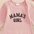 thumbnail image 4 of CAUYDY Newborn Baby Girls Romper Outfits Letter Daddy's Girl Print Ruffle Jumpsuit Bodysuit Fall Winter Clothes(L101-Watermelon Red,3-6 M), 4 of 7