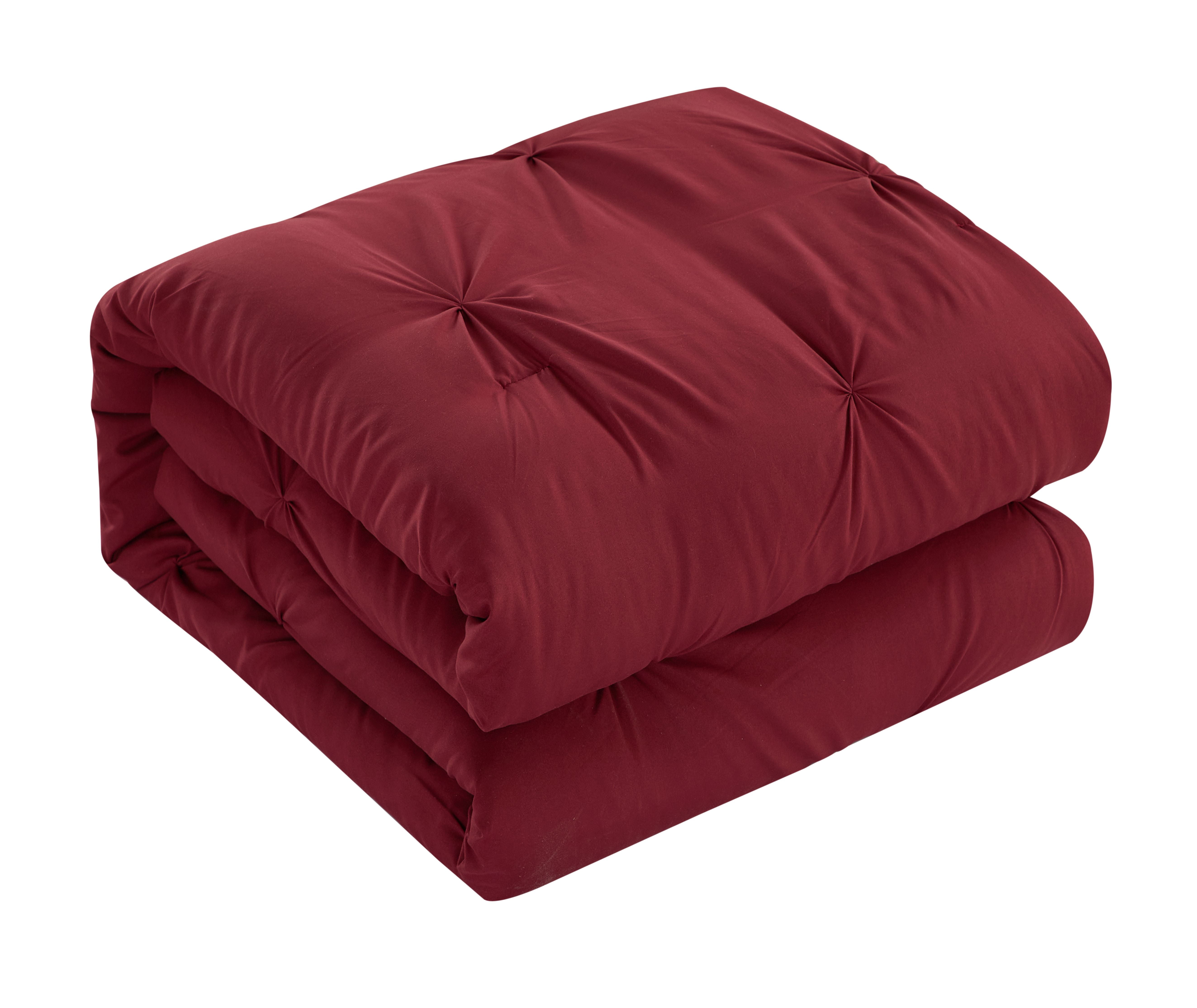 Sharper Image 9-Piece Burgundy Down Alternative Pintuck Bed-in-a-Bag Set, Full