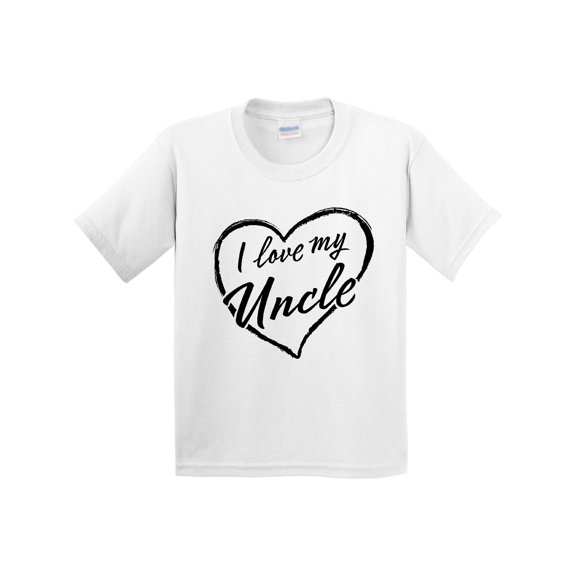 Inktastic I Love My Uncle in Black Chalk Heart Youth T-Shirt
