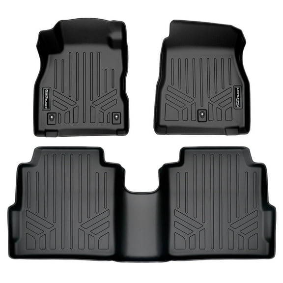 SMARTLINER Custom Fit Floor Mats 2 Row Liner Set Black Compatible With 2018-2025 Nissan Kicks