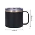 thumbnail image 3 of Advancent Taza portátil de acero inoxidable con tapa de asa, Camper, taza para beber leche aislada al vacío, botella para acampar, hogar, coche al aire Mostrada Negro Advancent HA010518-01B, 3 of 6