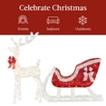 thumbnail image 3 of Best Choice Products XL Lighted Christmas 5ft Reindeer & Sleigh Holiday Outdoor Decor Set w/265 LED Lights - White, 3 of 7