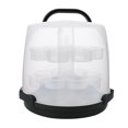 thumbnail image 2 of TORJAN 3-Tier Cupcake Carrier Clear and Black Holder 24 Cupcakes Portable with Handles, 2 of 8