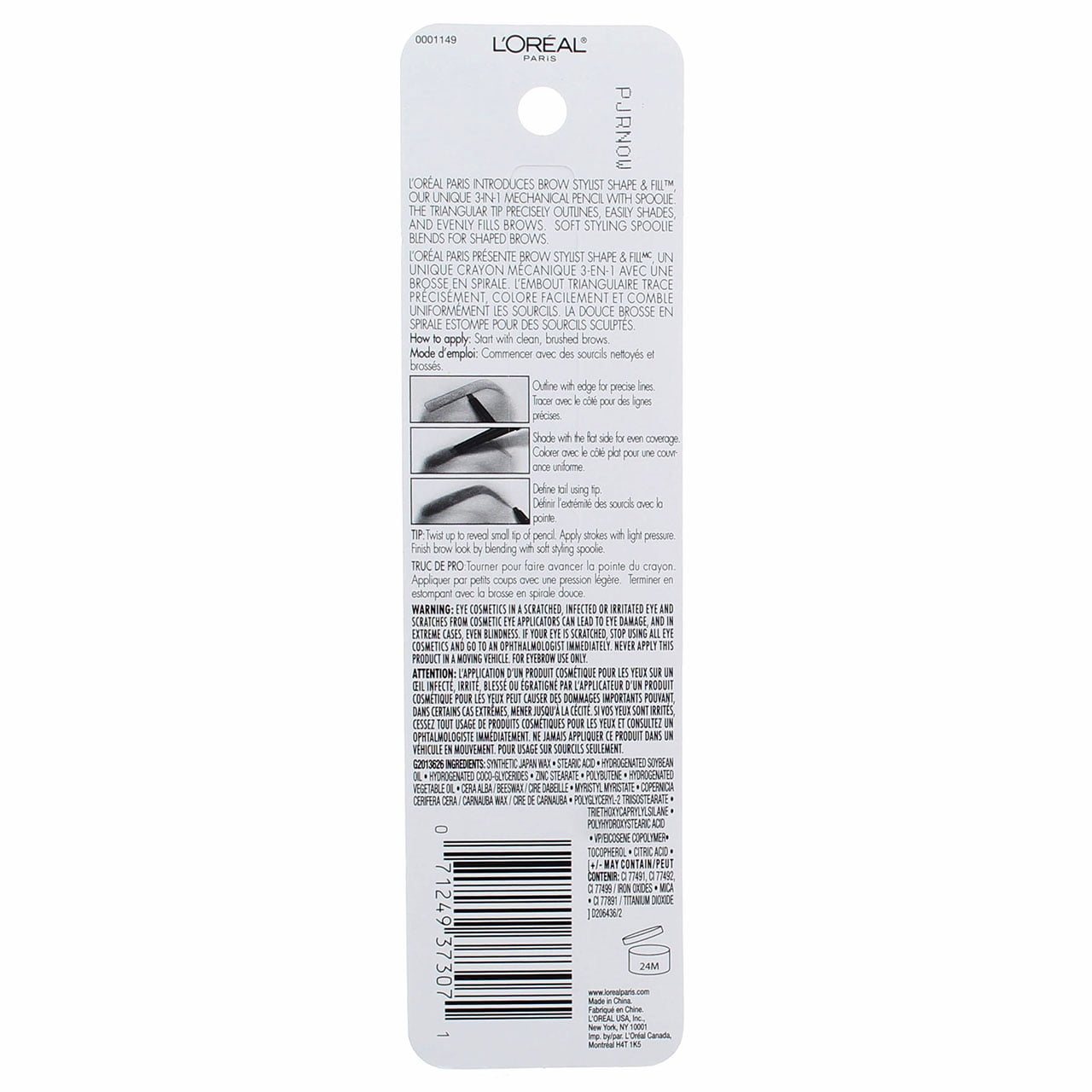L'Oreal Brow Stylist Definer Pencil, Dark Blonde 0.003 oz (Pack of 4)