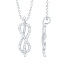 Rosec Jewels Minimal Infinity Pendant Necklace for Women, Certified Moissanite Pendant, 925 Sterling Silver